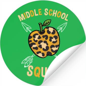 Discover Middle School Back To School Squad Leopard Print Stickers
