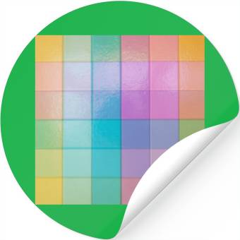 Discover Rainbow Shimmer Multi Squares Pattern Stickers