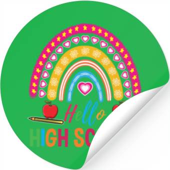 Discover Hello High School Teacher Rainbow Stickers
