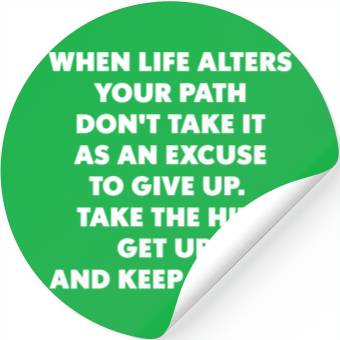 Discover never give up Stickers