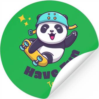 Discover White Illustration Fun Cute Panda Stickers