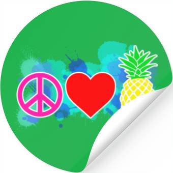 Discover peace love pineapple Stickers