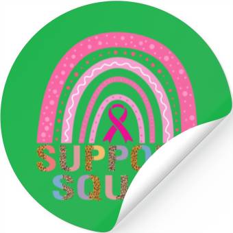 Discover Support Squad Leopard Pink Warrior Breast Cancer Stickers