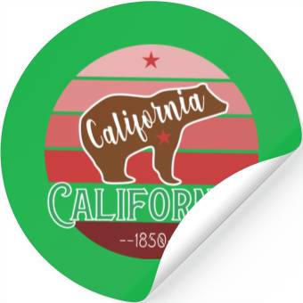 Discover California Bear Flag Stickers