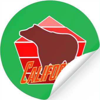 Discover California Bear Flag Stickers