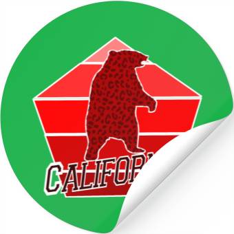 Discover California Bear Flag Stickers