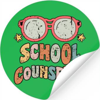 Discover School Counselor Groovy Retro Stickers