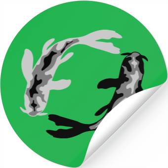 Discover circle design 2 koi Stickers
