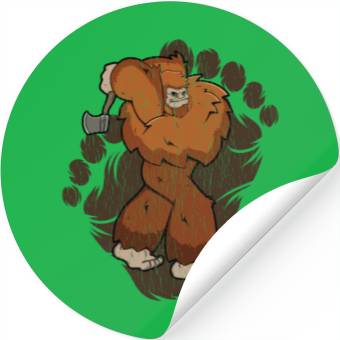 Discover Bigfoot Axe Throwing Sasquatch Throwing Axe Stickers