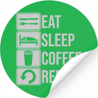 Discover coffee drink daily repeat Stickers