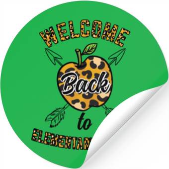 Discover Welcome Back To Elementary School Leopard Print Stickers