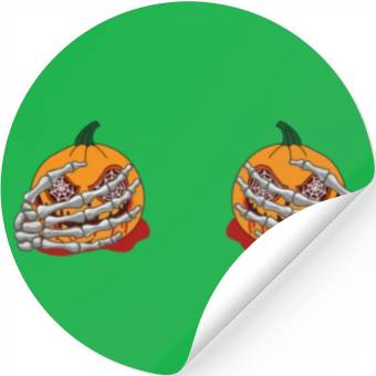 Discover Halloween Pumpkin Boob Skeleton Hand Stickers