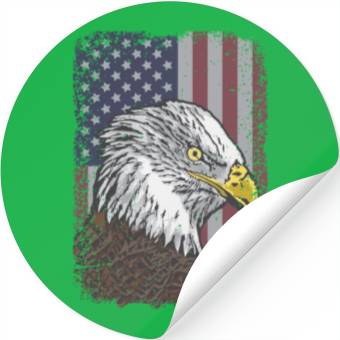 Discover Bald Eagle - American Flag - Patriotic Stickers
