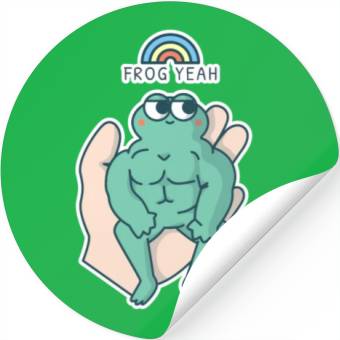 Discover FROG YEAH Funny Cute Frog Stickers