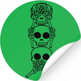 Discover Monkey proverb 3 skull Stickers
