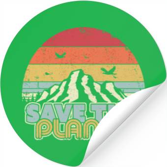Discover Save The Planet Retro Climate Change Stickers