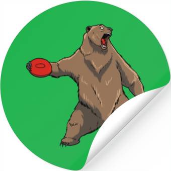 Discover Disc Golf Grizzly Brown Bear Stickers