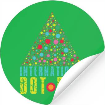 Discover Colorful Triangle Pattern International Dot Day Stickers