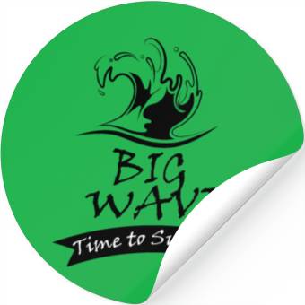 Discover Big Wave. Time to Surfing. Stickers