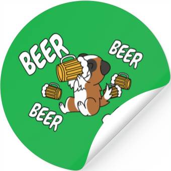 Discover Saint Bernard Drinking Beer Stickers