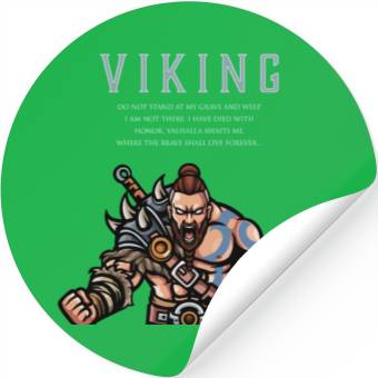 Discover Viking Warrior Valhalla Awaits Me 2 Stickers