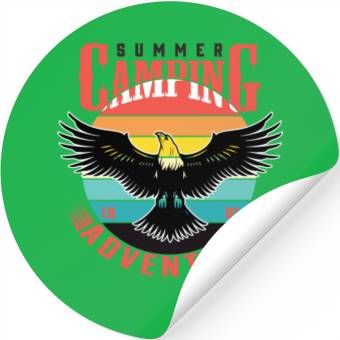Discover summer camping adventure Stickers