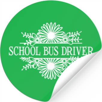 Discover Schoolbus driver, floral school bus Stickers