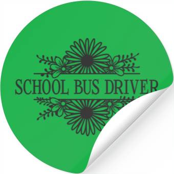 Discover Schoolbus driver, floral school bus Stickers