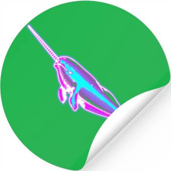 Discover Synthwave Narwhal Stickers