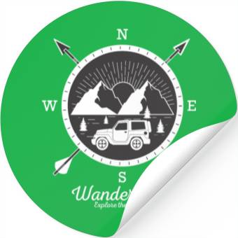 Discover Wanderlust Explore the Wild Compass Stickers