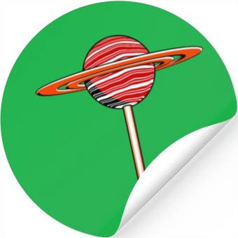 Discover Saturn Planet Lollipop Stickers