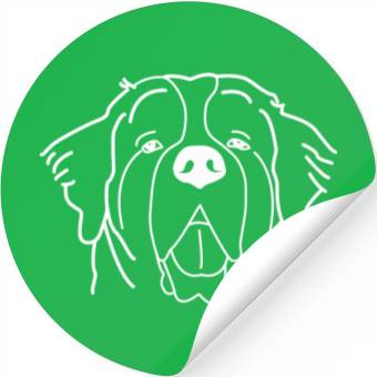 Discover Saint Bernard White Stickers