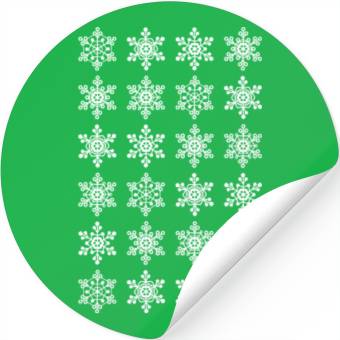Discover Christmas pattern with snowflakes White Stickers