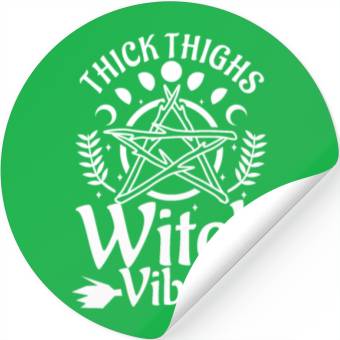 Discover Thick Thighs Witch Vibes Stickers