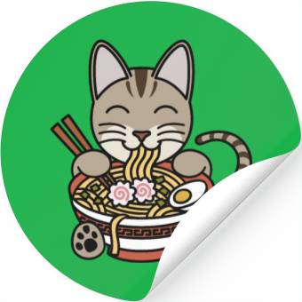 Discover Devon Rex Cat Ramen Noodles Stickers