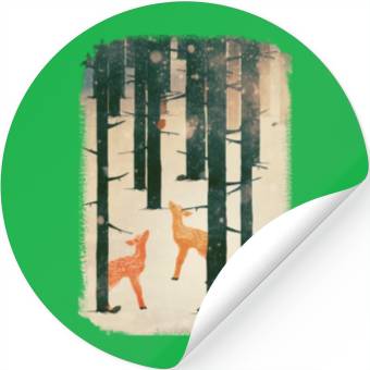 Discover Winter Deer Stickers