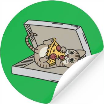 Discover Devon Rex Cat Pizza Lover Stickers