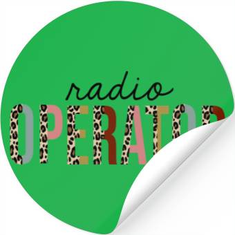 Discover Radio Operator Leopard Print Funny Stickers