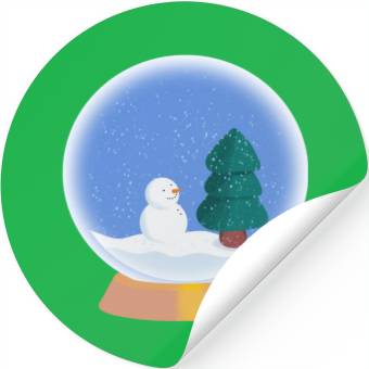 Discover Snow man snow globe Stickers