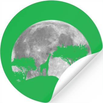 Discover Giraffe Savanna By Night Stickers
