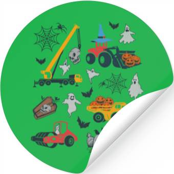 Discover Spooky Construction Vehicles Stickers