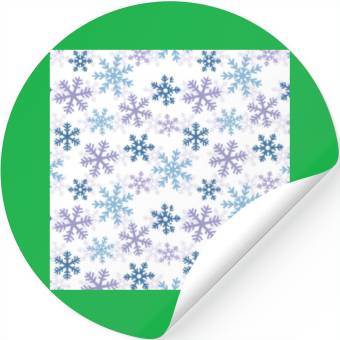 Discover Modern Snowflakes Pattern White Stickers
