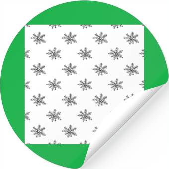 Discover Abstract Snowflakes Pattern White Black Stickers