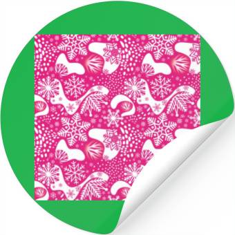 Discover Abstract Pink Winter Pattern Stickers
