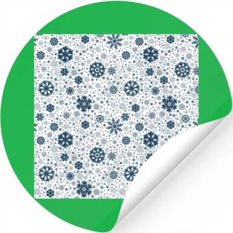 Discover Modern Snowflakes Pattern White Blue Stickers