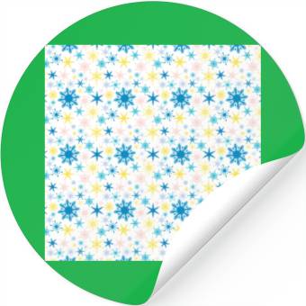 Discover Modern Snowflakes Pattern Colorful Stickers