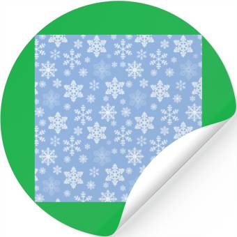 Discover Blue Snowflakes Pattern Stickers
