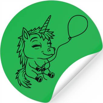 Discover Balloon birthday unicorn comic Stickers