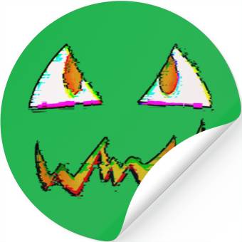 Discover Jack O Lantern Face Glitch Stickers