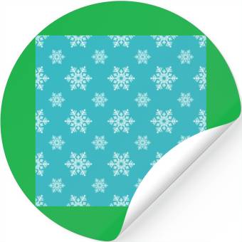 Discover Decorative Teal Snowflakes Pattern Stickers